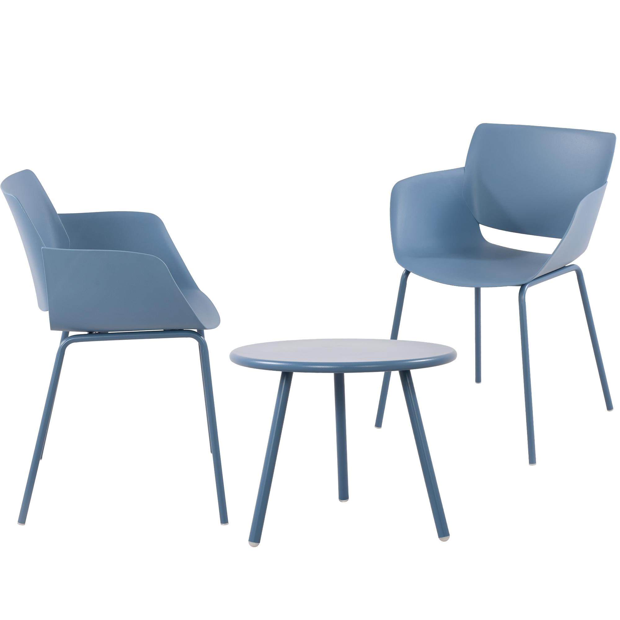 CLP Sitzgruppe Minota f&uuml;r den Garten I Set aus Tisch Minot und St&uuml;hlen Alpena I Outdoor-Set wetterfest und UV-best&auml;ndig I Gartenm&ouml;bel 