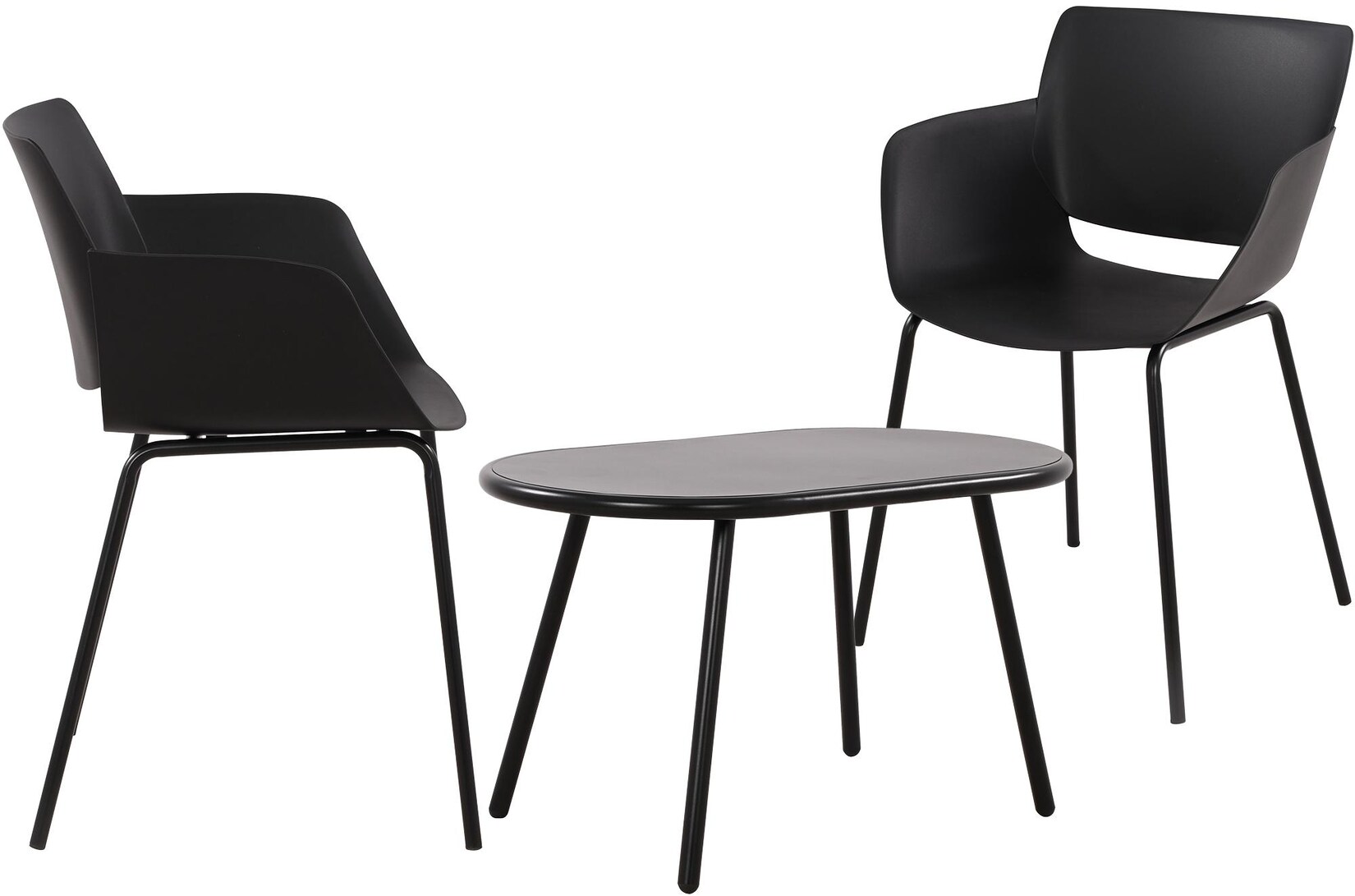 CLP Sitzgruppe Velvena 2er Farbe: schwarz, Set-Inhalt: 2 Stühle