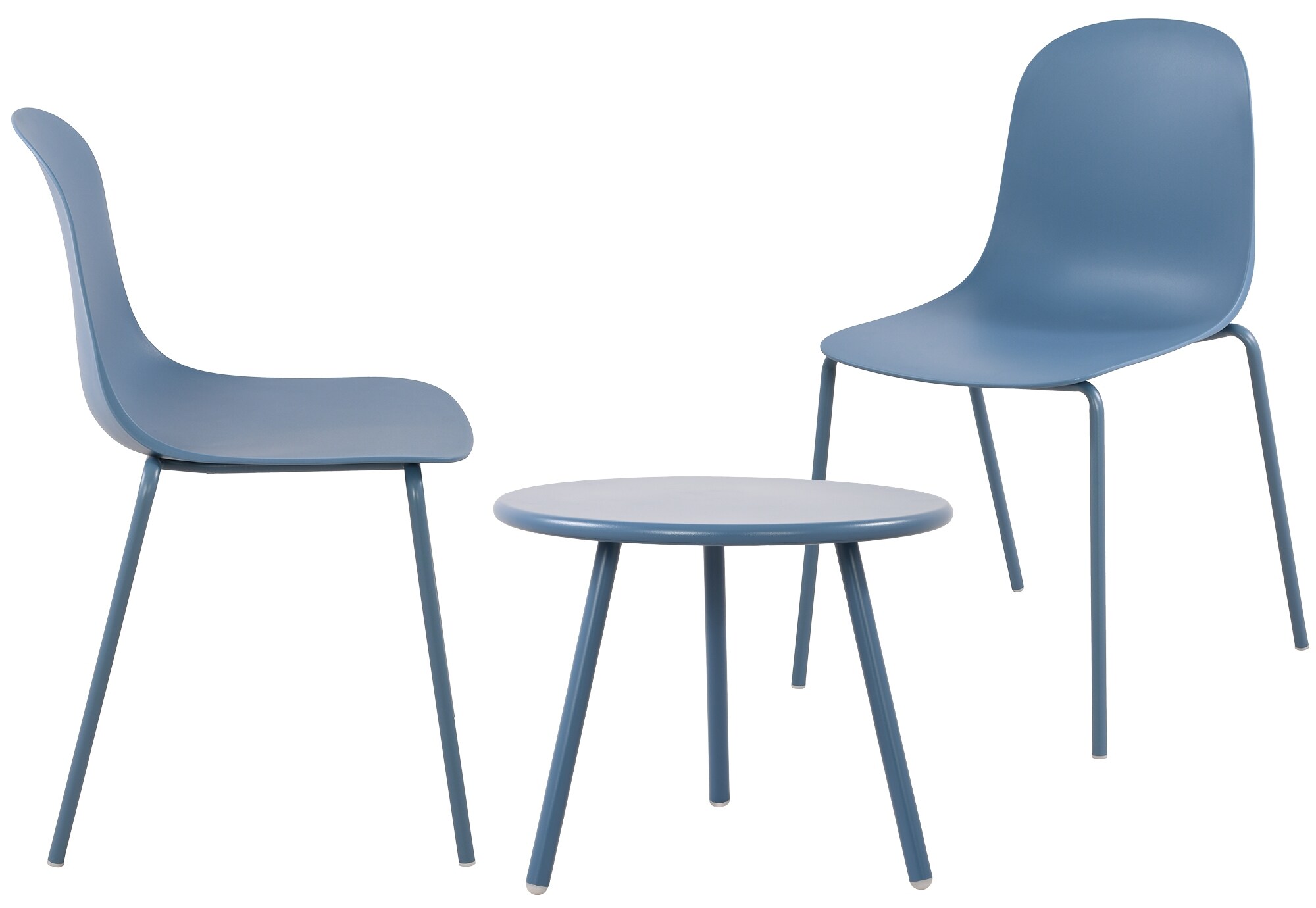 CLP 2er Sitzgruppe Mindin I Garten-Set 2x Stuhl stapelbar und 1x Tisch I Outdoor-Set wetterfest und UV-best&auml;ndig I Gartenm&ouml;bel 