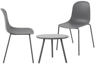 CLP 2er Sitzgruppe Mindin I Garten-Set 2x Stuhl stapelbar und 1x Tisch I Outdoor-Set wetterfest und UV-beständig I Gartenmöbel 