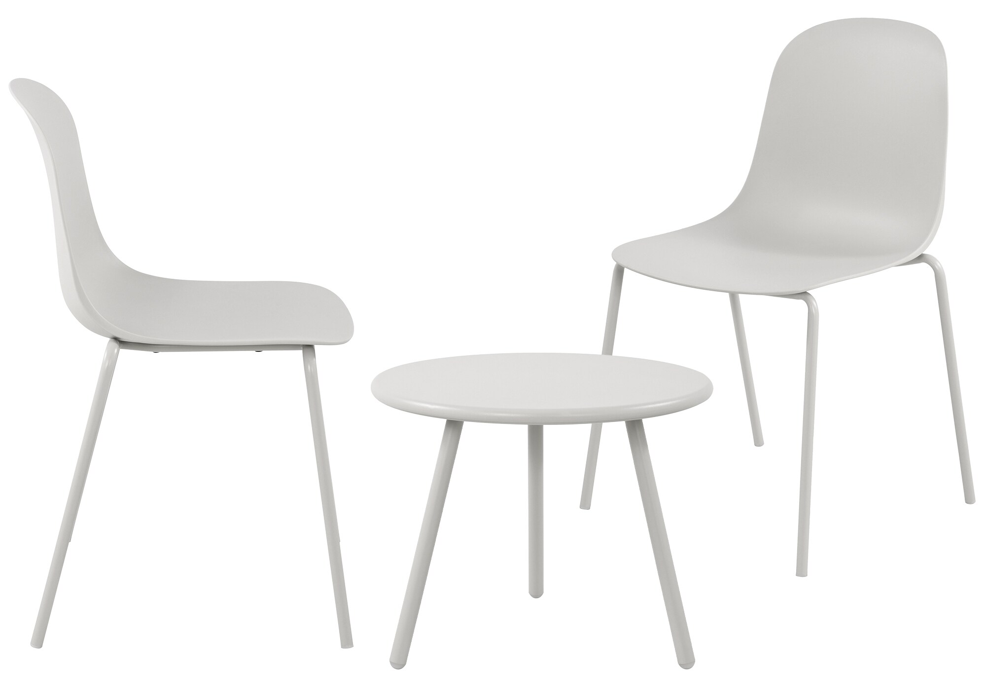 CLP 2er Sitzgruppe Mindin I Garten-Set 2x Stuhl stapelbar und 1x Tisch I Outdoor-Set wetterfest und UV-best&auml;ndig I Gartenm&ouml;bel 