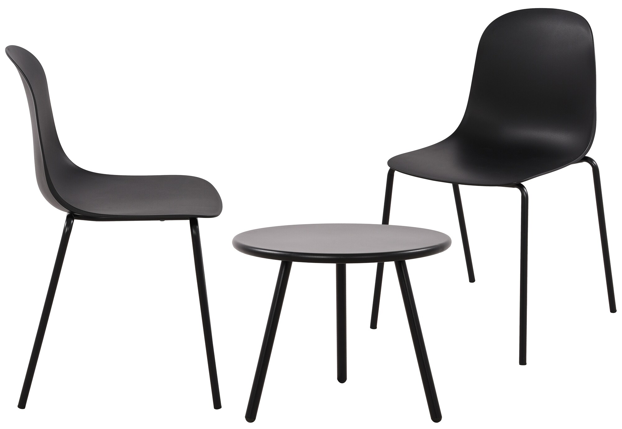 CLP 2er Sitzgruppe Mindin I Garten-Set 2x Stuhl stapelbar und 1x Tisch I Outdoor-Set wetterfest und UV-best&auml;ndig I Gartenm&ouml;bel 