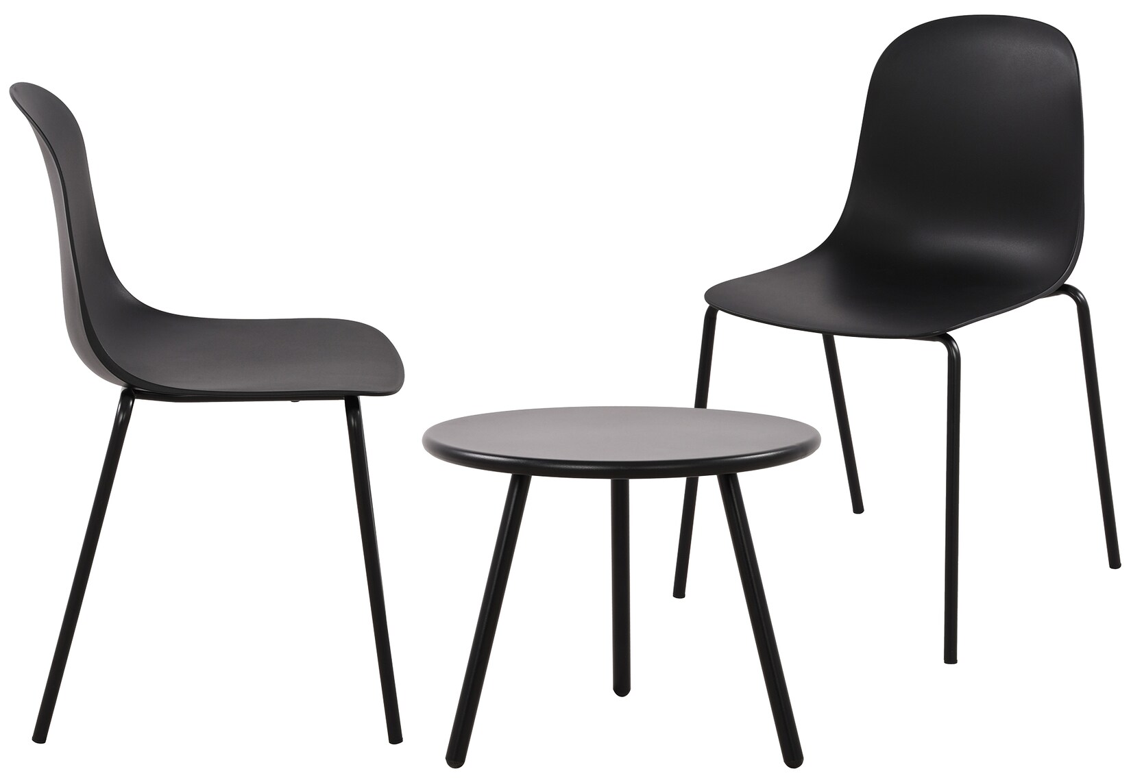 CLP 2er Sitzgruppe Mindin I Garten-Set 2x Stuhl stapelbar und 1x Tisch I Outdoor-Set wetterfest und UV-beständig I Gartenmöbel