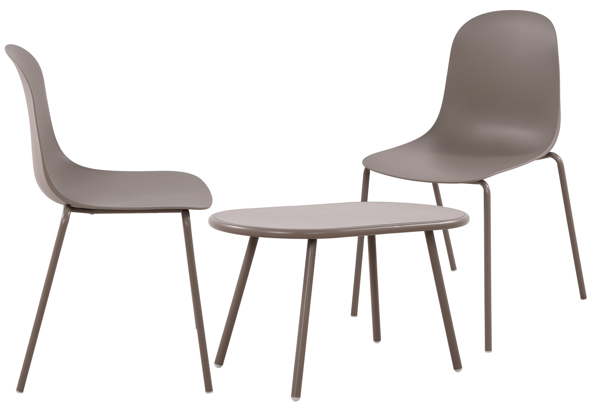 CLP 2er Sitzgruppe Veldin I Garten-Set 2x Stuhl stapelbar und 1x Tisch I Outdoor-Set wetterfest und UV-best&auml;ndig I Gartenm&ouml;bel 