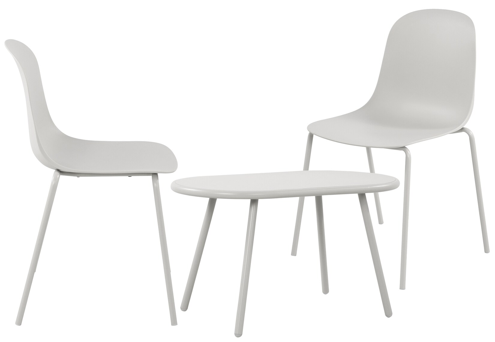 CLP 2er Sitzgruppe Veldin I Garten-Set 2x Stuhl stapelbar und 1x Tisch I Outdoor-Set wetterfest und UV-beständig I Gartenmöbel