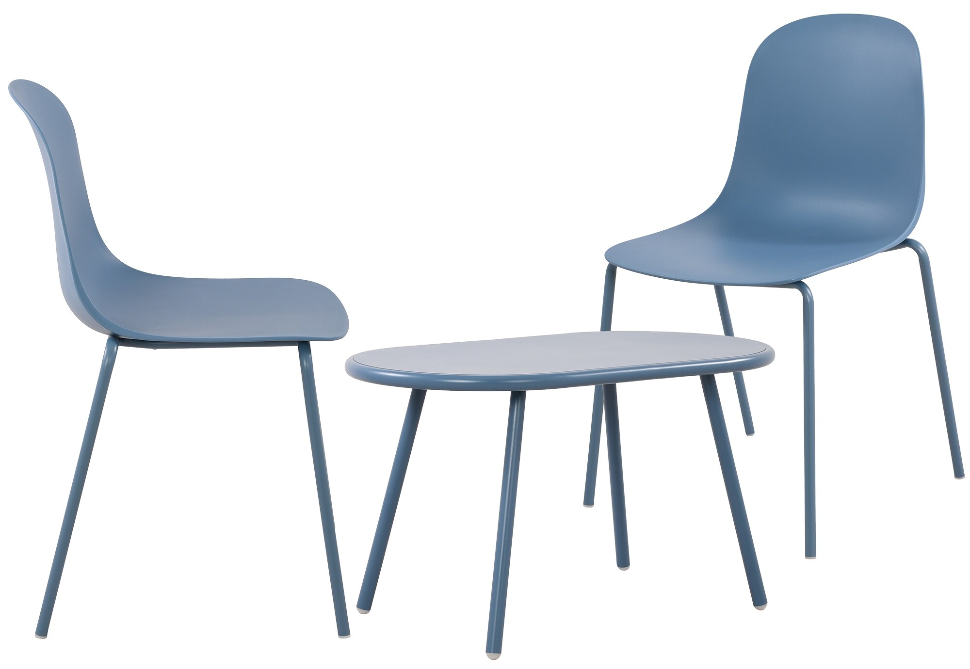 CLP 2er Sitzgruppe Veldin I Garten-Set 2x Stuhl stapelbar und 1x Tisch I Outdoor-Set wetterfest und UV-best&auml;ndig I Gartenm&ouml;bel 