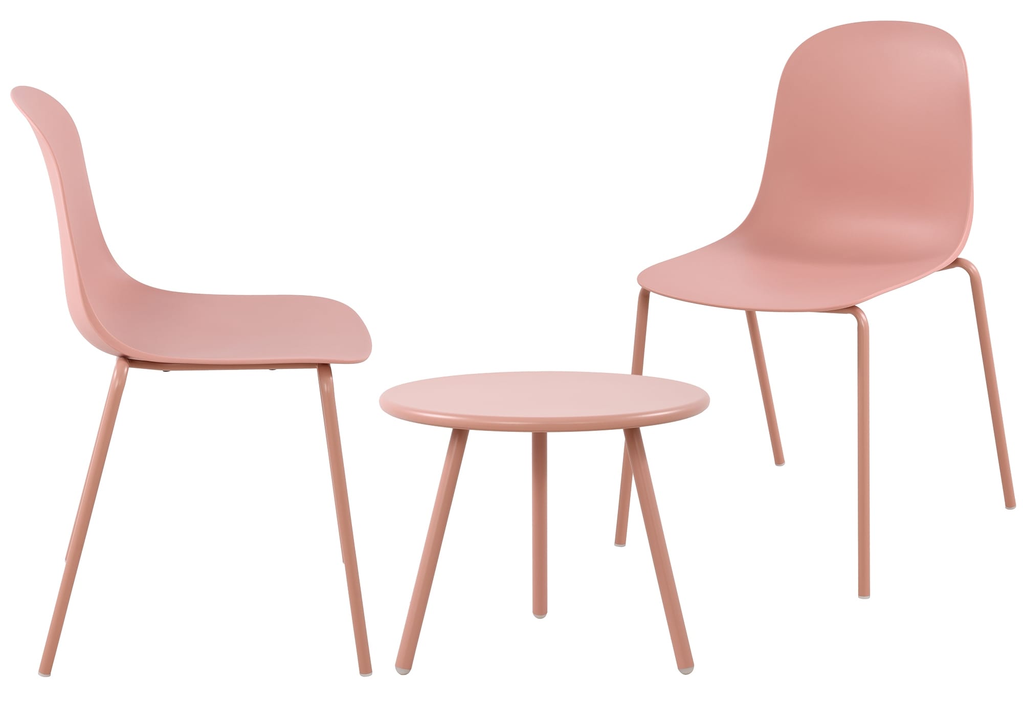 CLP 2er Sitzgruppe Berdin I Garten-Set 2x Stuhl stapelbar und 1x Tisch I Outdoor-Set wetterfest und UV-best&auml;ndig I Gartenm&ouml;bel 