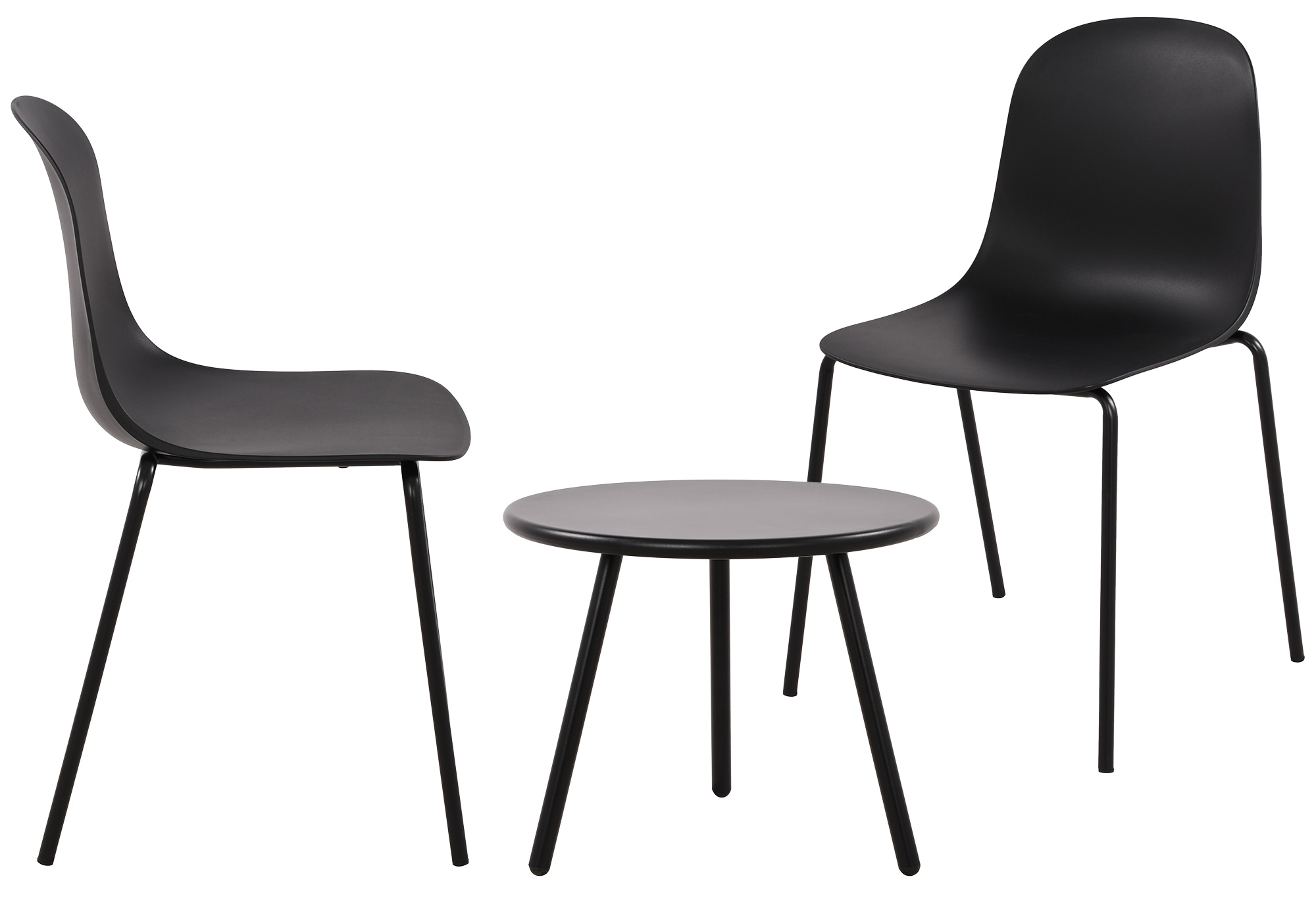 CLP 2er Sitzgruppe Berdin I Garten-Set 2x Stuhl stapelbar und 1x Tisch I Outdoor-Set wetterfest und UV-best&auml;ndig I Gartenm&ouml;bel 