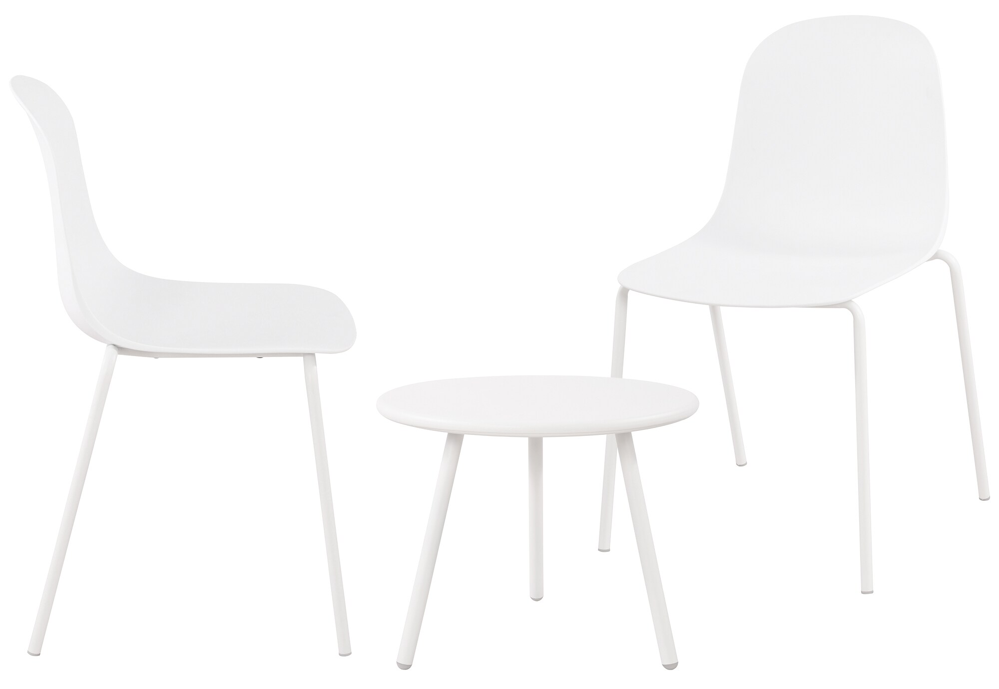 CLP 2er Sitzgruppe Berdin I Garten-Set 2x Stuhl stapelbar und 1x Tisch I Outdoor-Set wetterfest und UV-best&auml;ndig I Gartenm&ouml;bel 