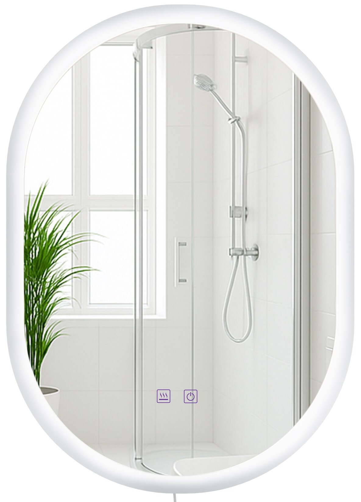 CLP Badspiegel Karishma mit Beleuchtung 70x50 cm, Anti-Beschlag Badezimmerspiegel, Wandspiegel dimmbar, 3 Licht-Modi, mit und ohne Bluetooth