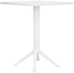 CLP Tisch Nuvela 60 x 60 cm | Wetterfester Gartentisch mit UV-beständiger Oberfläche | Eckiger Balkontisch aus Polypropylen 