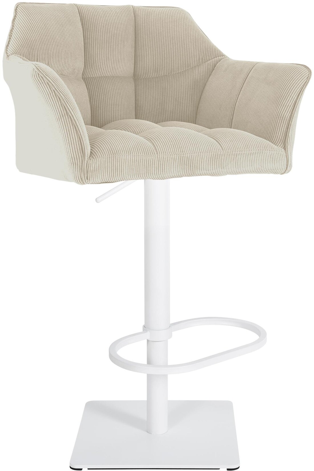 CLP Barhocker Damaso W Cord Farbe: creme, Gestell Farbe: weiß