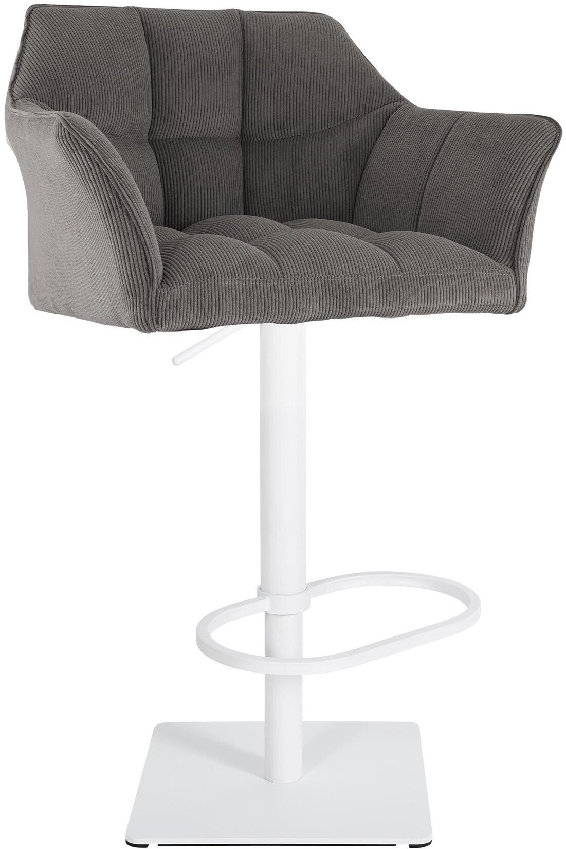 CLP Barhocker Damaso W Cord Farbe: taupe, Gestell Farbe: weiß