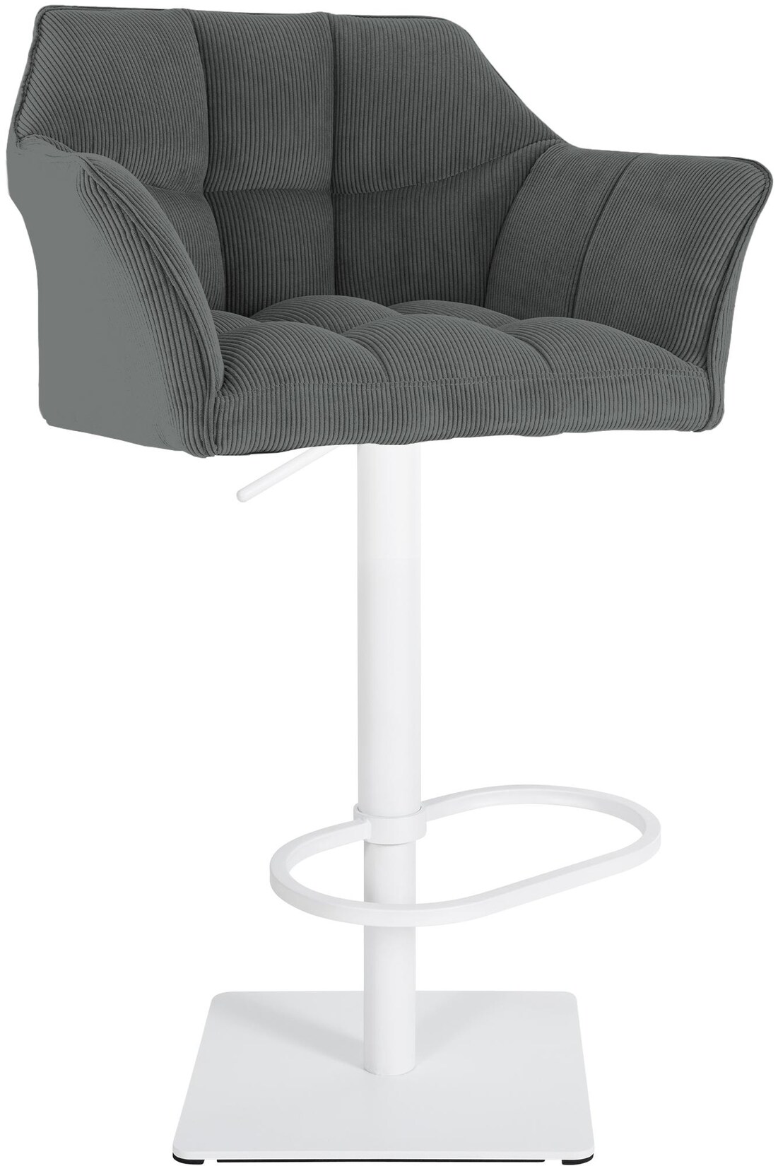 CLP Barhocker Damaso W Cord Farbe: grau, Gestell Farbe: weiß