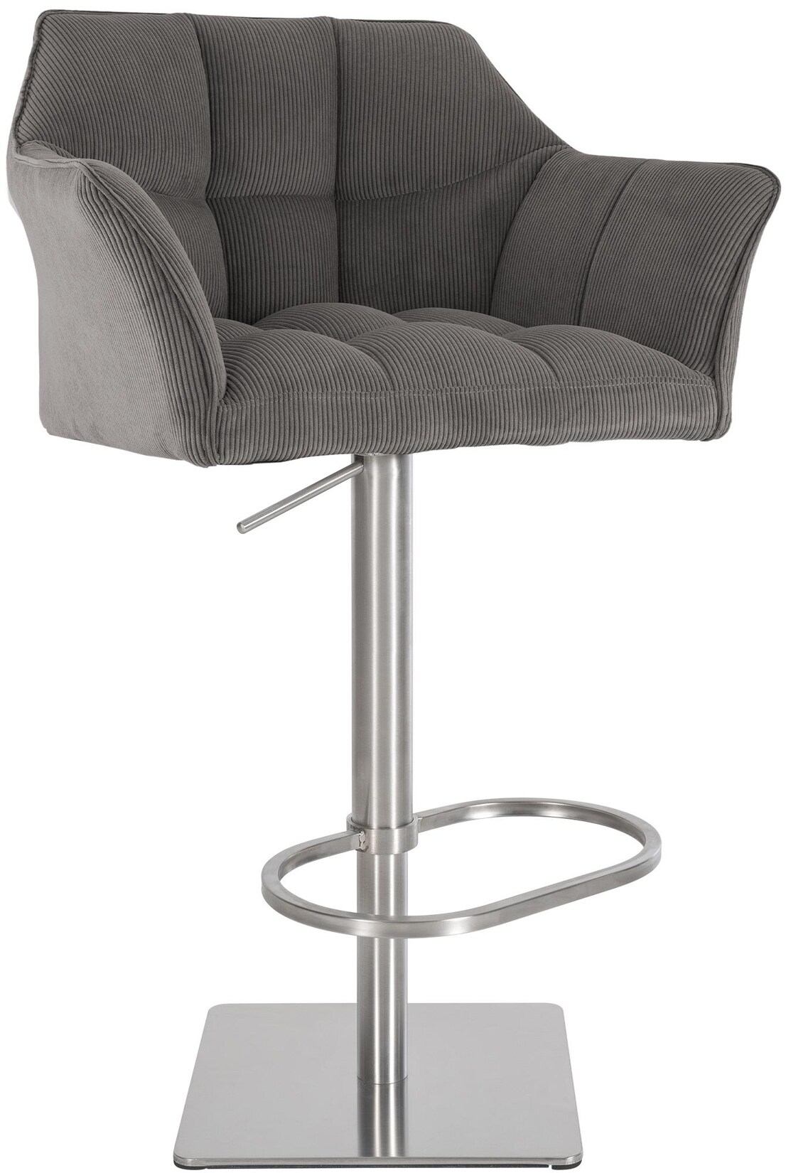 CLP Barhocker Damaso E Cord Farbe: taupe, Gestell Farbe: edelstahl