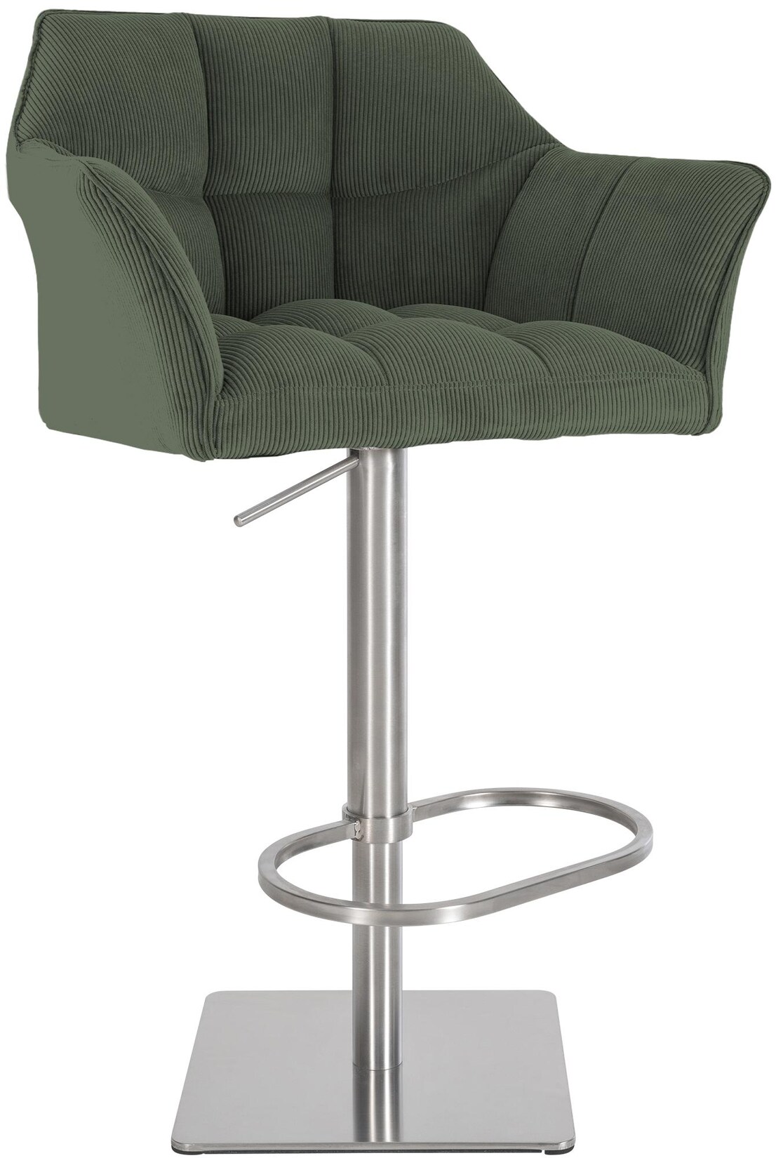 CLP Barhocker Damaso E Cord Farbe: grün, Gestell Farbe: edelstahl