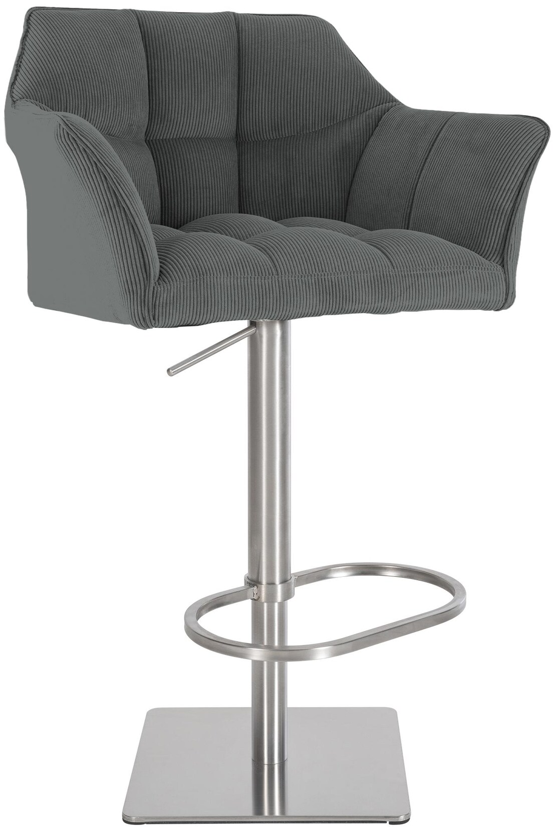 CLP Barhocker Damaso E Cord Farbe: grau, Gestell Farbe: edelstahl