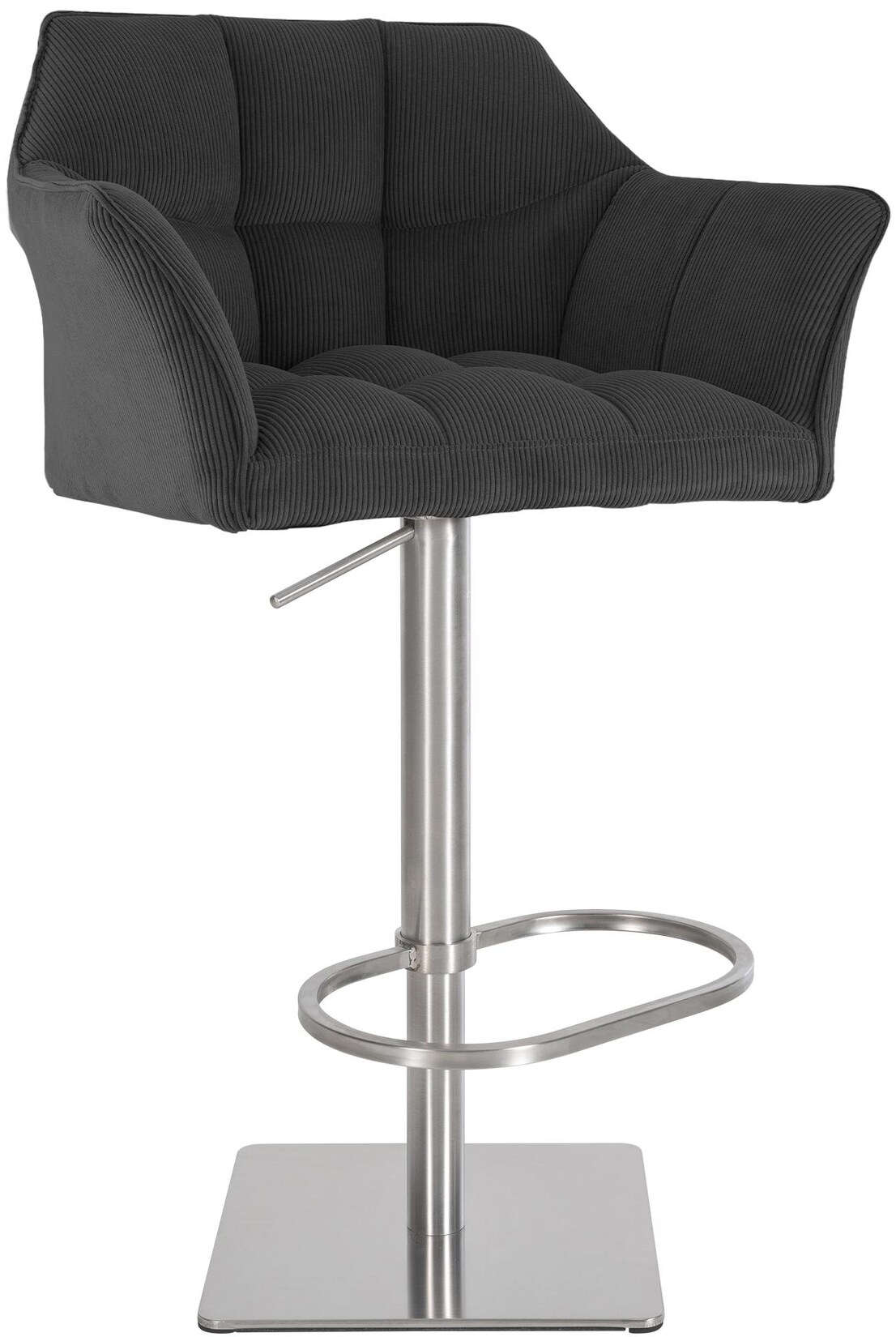 CLP Barhocker Damaso E Cord Farbe: dunkelgrau, Gestell Farbe: edelstahl