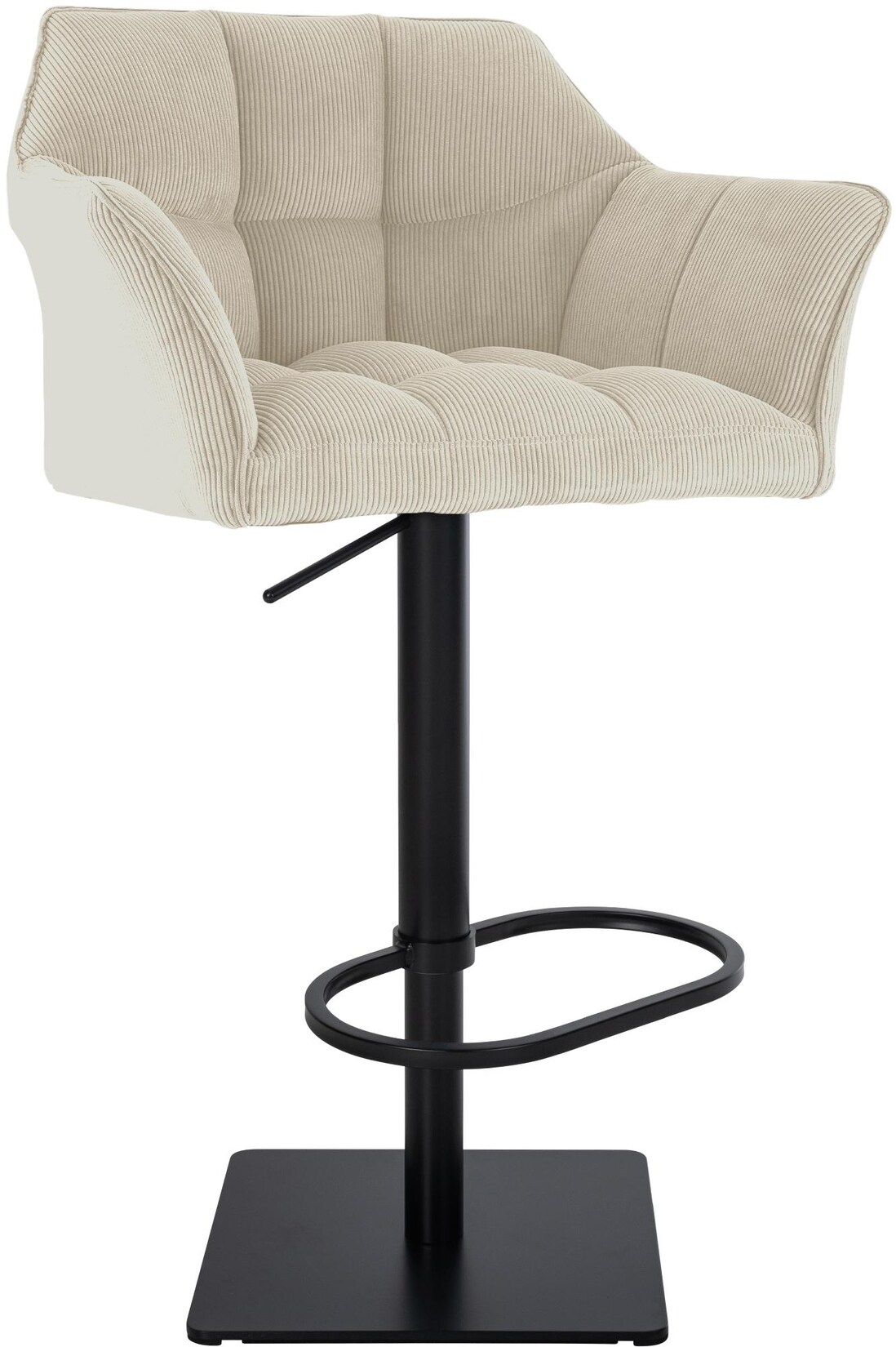 CLP Barhocker Damaso B Cord Farbe: creme, Gestell Farbe: schwarz