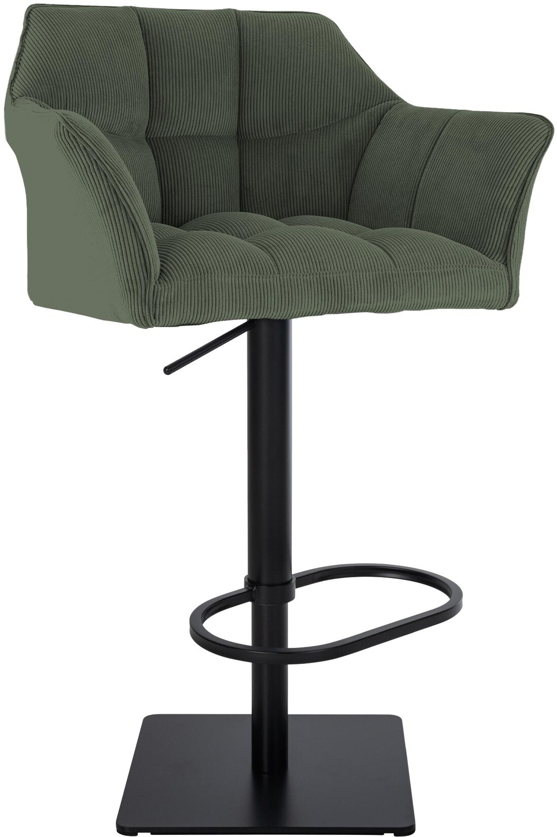 CLP Barhocker Damaso B Cord Farbe: grün, Gestell Farbe: schwarz