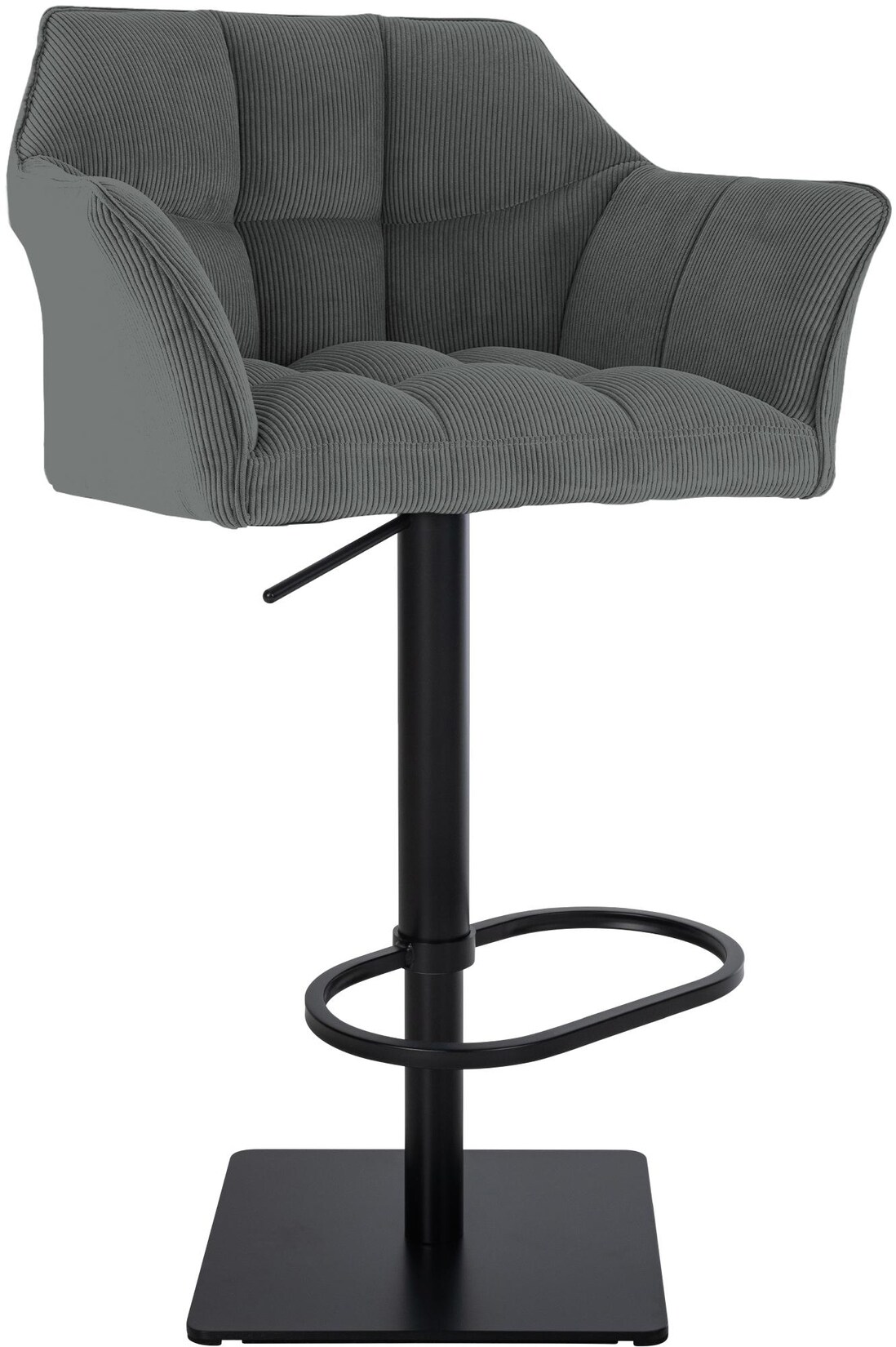 CLP Barhocker Damaso B Cord Farbe: grau, Gestell Farbe: schwarz