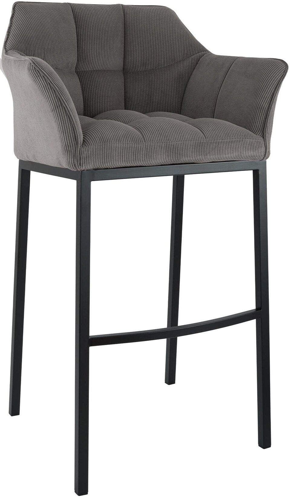 CLP Barhocker Damaso B Cord mit 4-Fuß Gestell Farbe: taupe, Gestell Farbe: schwarz
