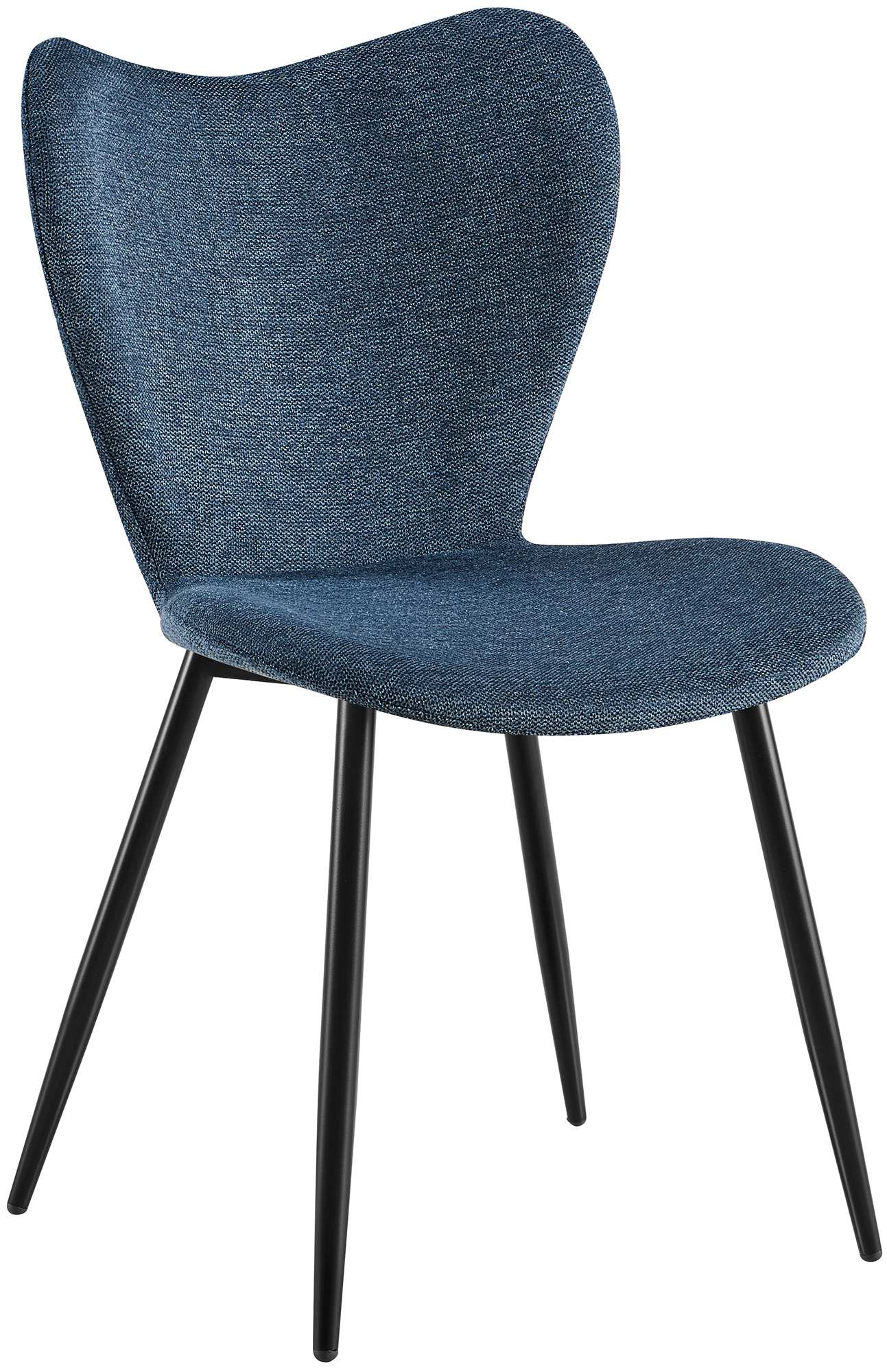 CLP Esszimmerstuhl Maika, Polsterstuhl mit Samtbezug oder Stoffbezug, K&uuml;chenstuhl mit Lehne und schwarzem Metallgestell, bis 150 kg 