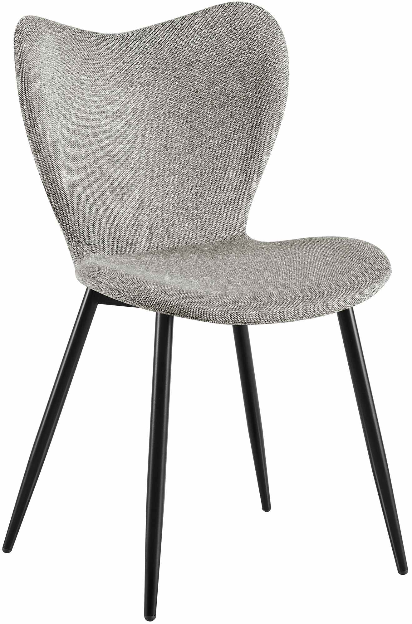 CLP Esszimmerstuhl Maika, Polsterstuhl mit Samtbezug oder Stoffbezug, K&uuml;chenstuhl mit Lehne und schwarzem Metallgestell, bis 150 kg 