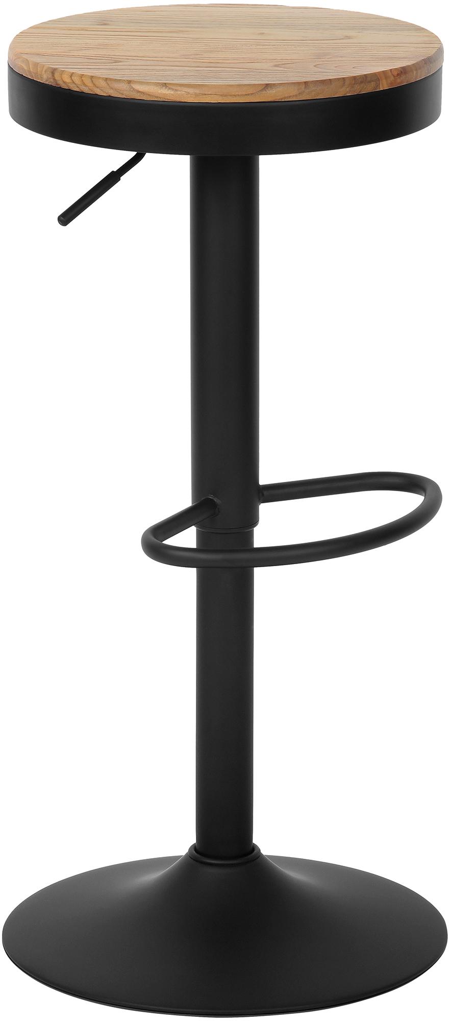 CLP Barhocker Pitas,Tresenhocker mit Fu&szlig;st&uuml;tze, H&ouml;henverstellbar und Drehbar mit Holz-Sitzfl&auml;che 