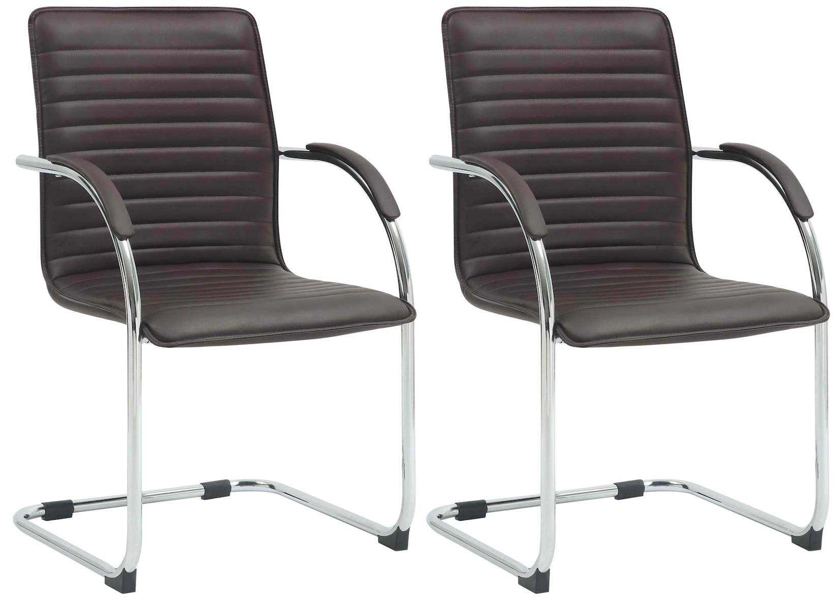 CLP 2er Set Besucherstühle Tira Kunstleder Farbe: braun