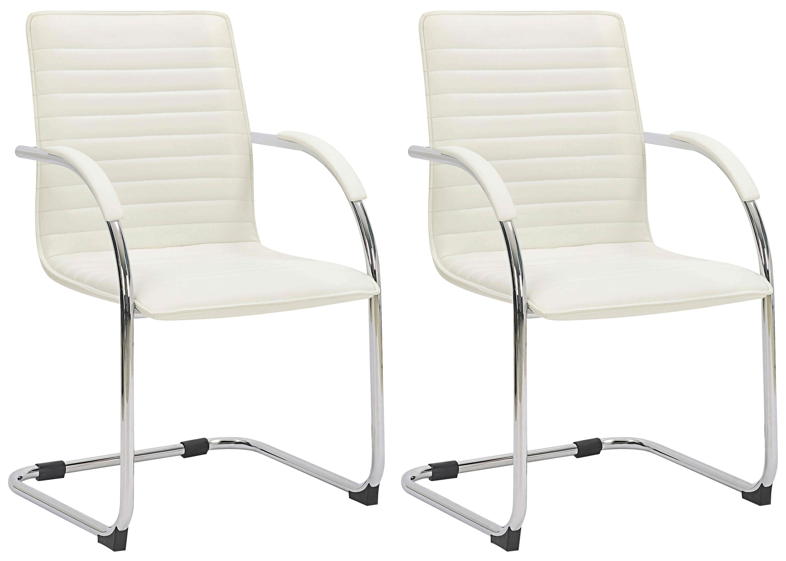 CLP 2er Set Besucherst&uuml;hle Tira Kunstleder I Freischwinger Mit Gepolsterter Sitzfl&auml;che 