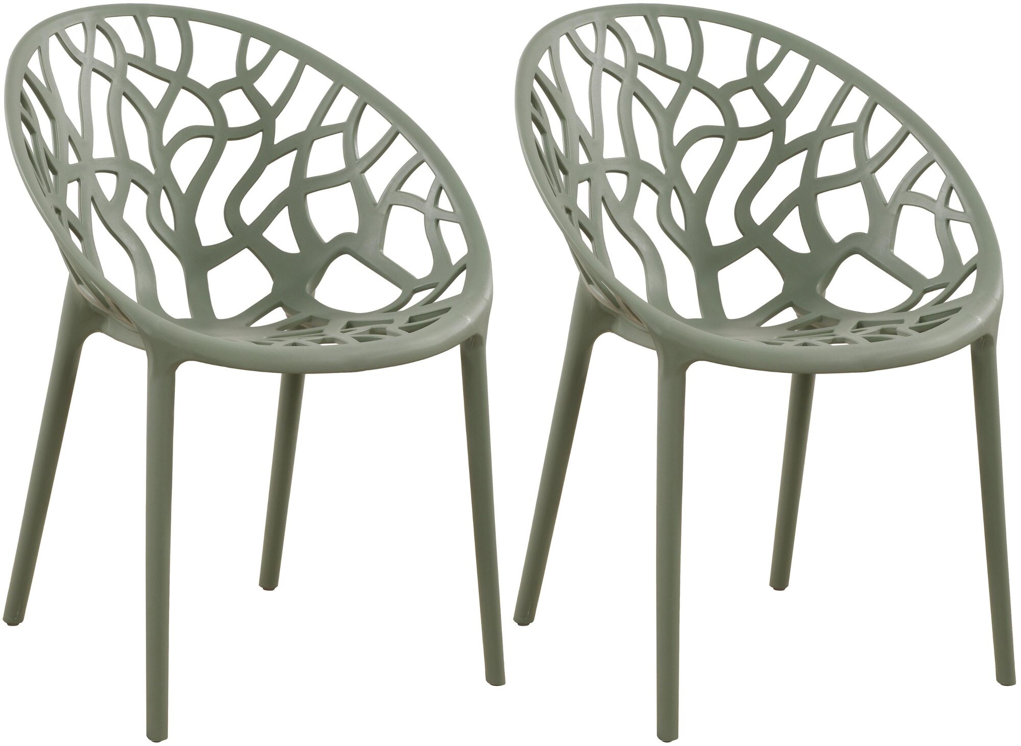 CLP Gartenstuhl 2er Set, stapelbar und wetterfest, modern mit nicht verstellbaren Armlehnen, Gestell Kunststoff, Hope 