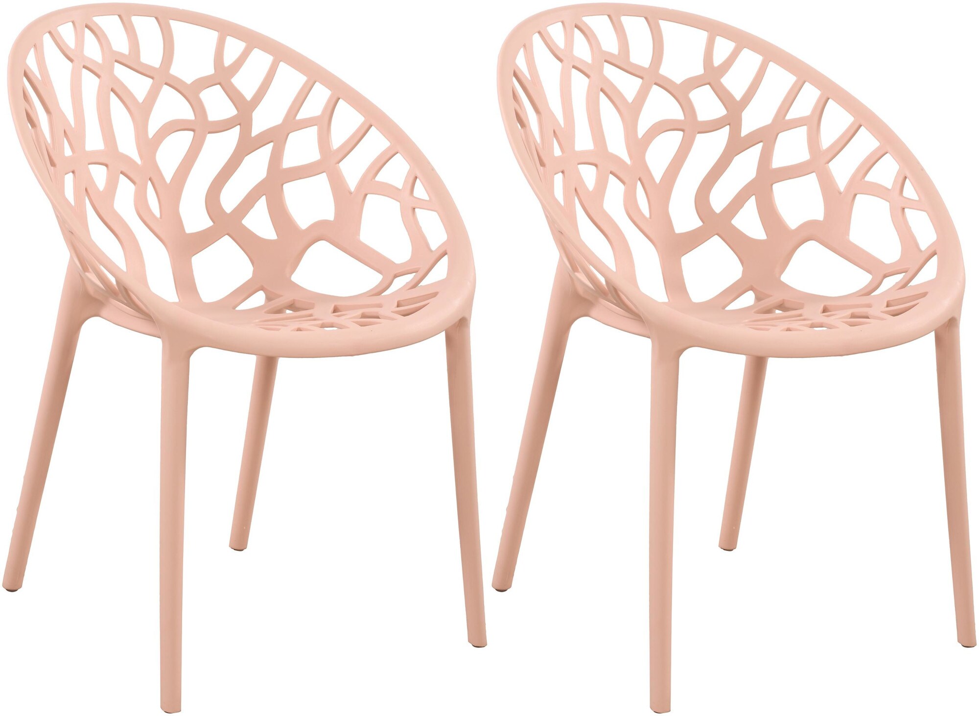 CLP Gartenstuhl 2er Set, stapelbar und wetterfest, modern mit nicht verstellbaren Armlehnen, Gestell Kunststoff, Hope 