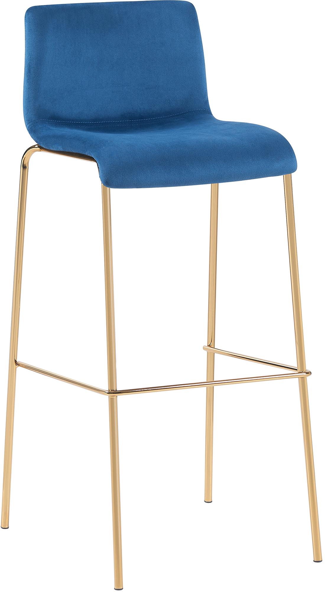CLP Barhocker Hoover Samtbezug I Barstuhl mit R&uuml;ckenlehne und Fu&szlig;st&uuml;tze I Tresenstuhl mit Metallgestell in Gold-Optik 