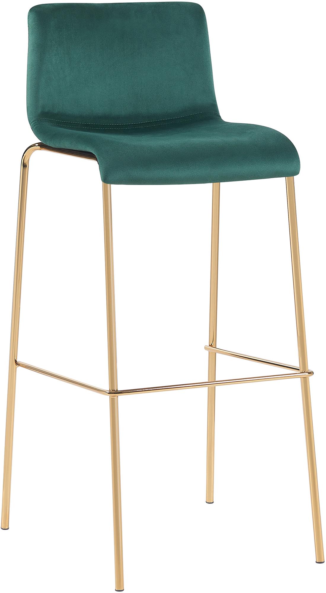 CLP Barhocker Hoover Samtbezug I Barstuhl mit R&uuml;ckenlehne und Fu&szlig;st&uuml;tze I Tresenstuhl mit Metallgestell in Gold-Optik 