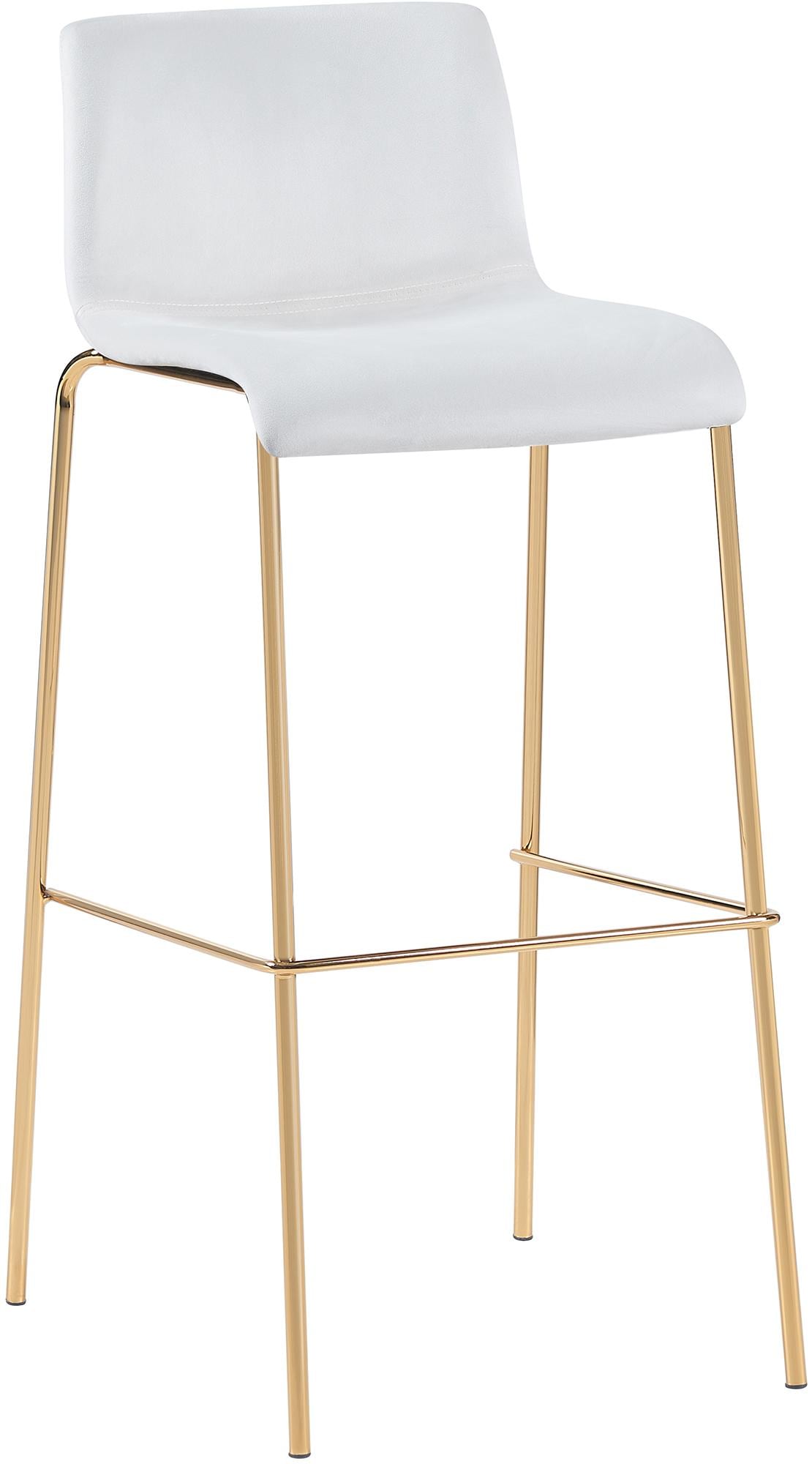 CLP Barhocker Hoover Samtbezug I Barstuhl mit R&uuml;ckenlehne und Fu&szlig;st&uuml;tze I Tresenstuhl mit Metallgestell in Gold-Optik 