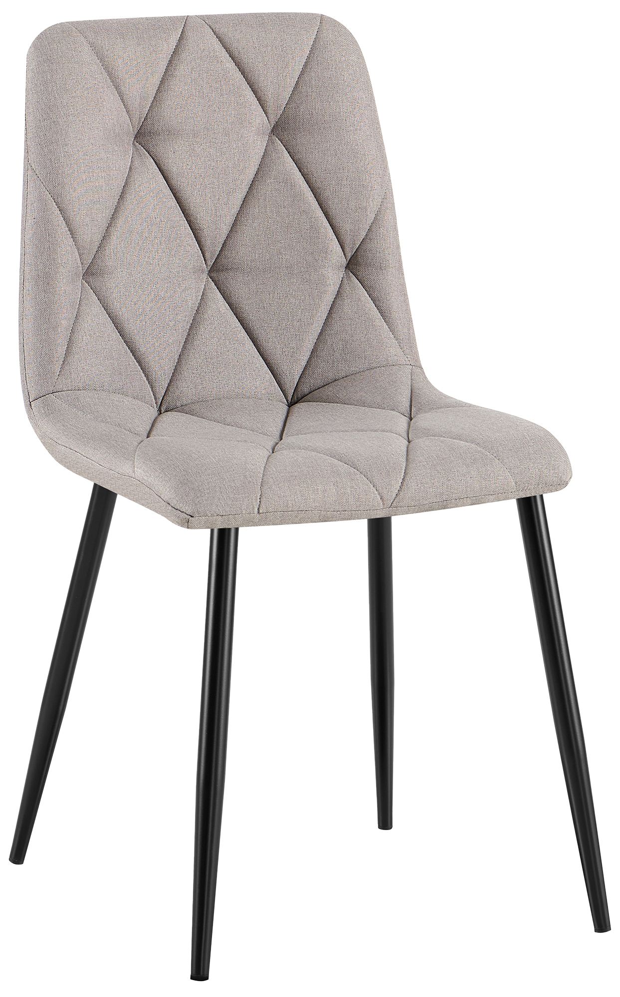 CLP Esszimmerstuhl gepolstert Clairton, K&uuml;chenstuhl mit gestepptem Bezug, mit schwarzem Metallgestell, bis 150 kg belastbar 