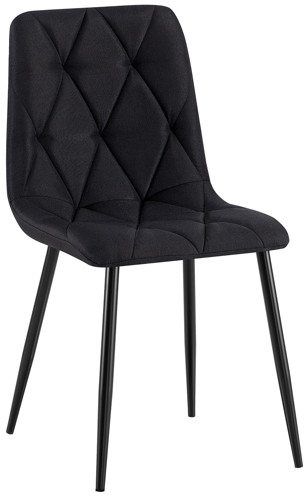 CLP Esszimmerstuhl gepolstert Clairton, K&uuml;chenstuhl mit gestepptem Bezug, mit schwarzem Metallgestell, bis 150 kg belastbar 