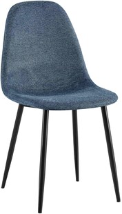 CLP Esszimmerstuhl gepolstert Napier, Küchenstuhl mit Rückenlehne und schwarzem Metallgestell, Polsterstuhl Esszimmer bis 150 kg belastbar 