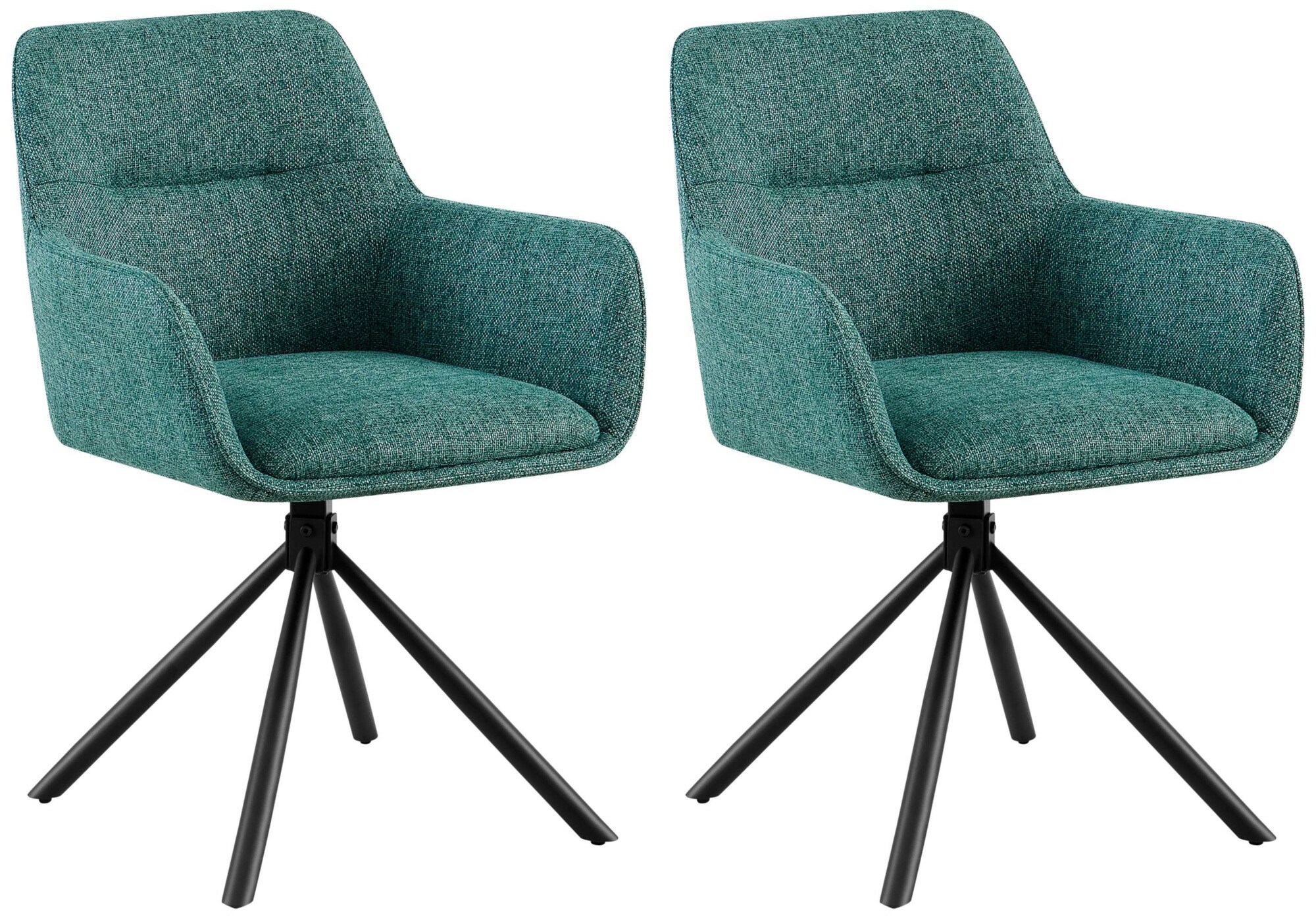 CLP 2er Set Stuhl Tipton Stoffbezug I Schwenkbarer Esszimmerstuhl mit Stoffbezug I Polsterstuhl mit R&uuml;ckenlehne I Sessel 