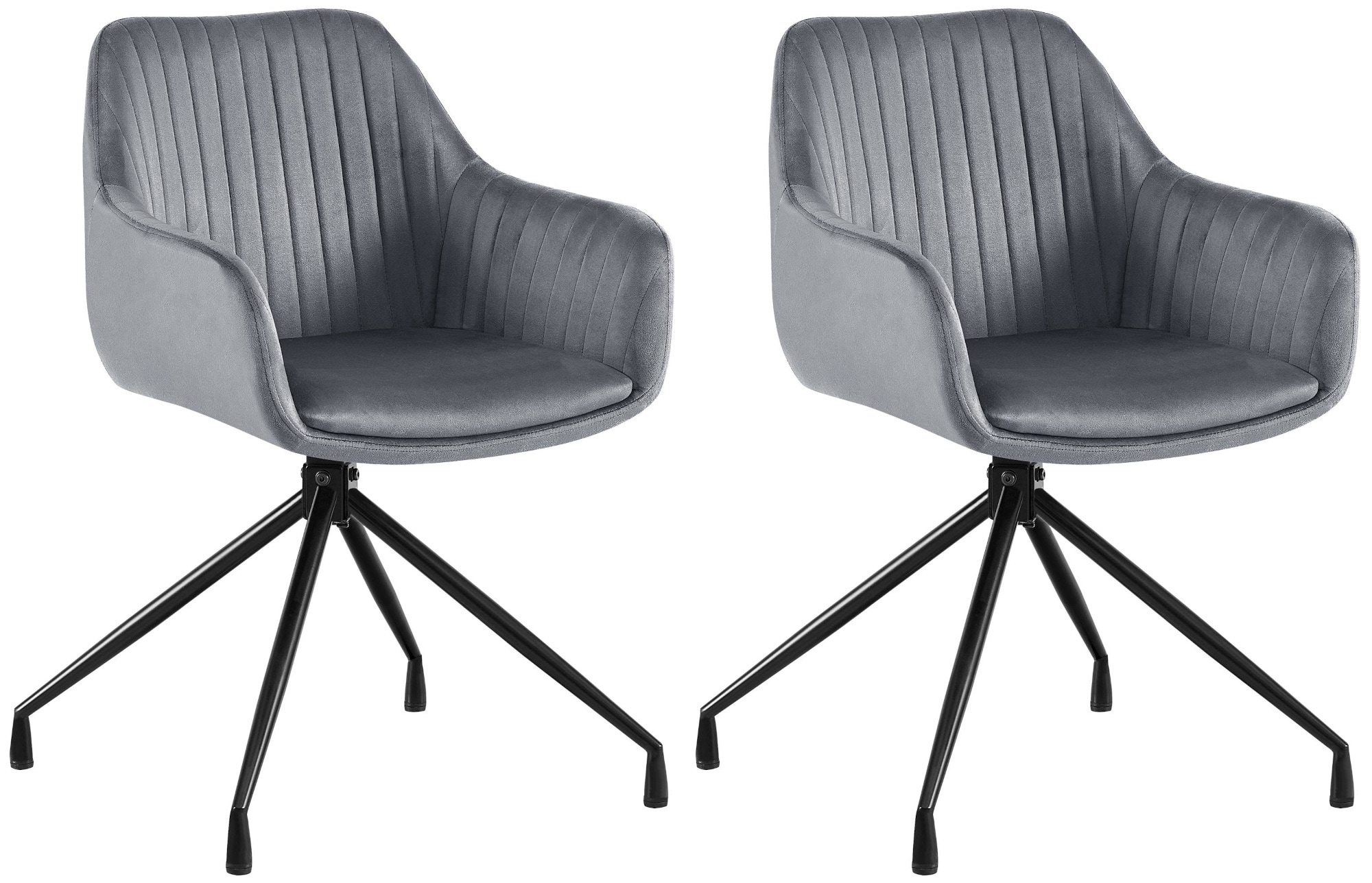 CLP 2er Set Esszimmerstuhl Welby I Drehbarer Sessel bis 150 kg belastbar I Schwenkbarer Polster-Stuhl 