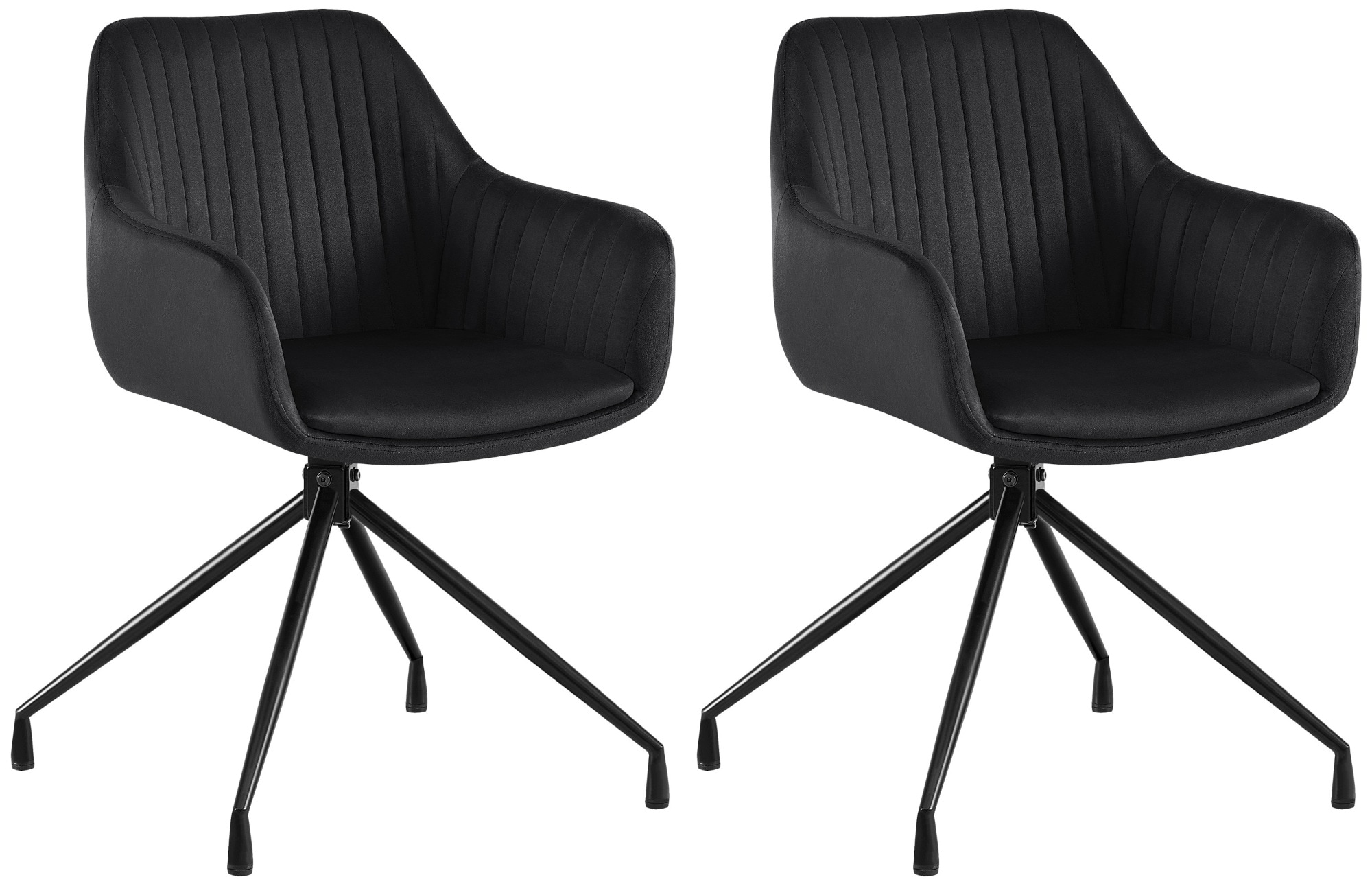 CLP 2er Set Esszimmerstuhl Welby I Drehbarer Sessel bis 150 kg belastbar I Schwenkbarer Polster-Stuhl 