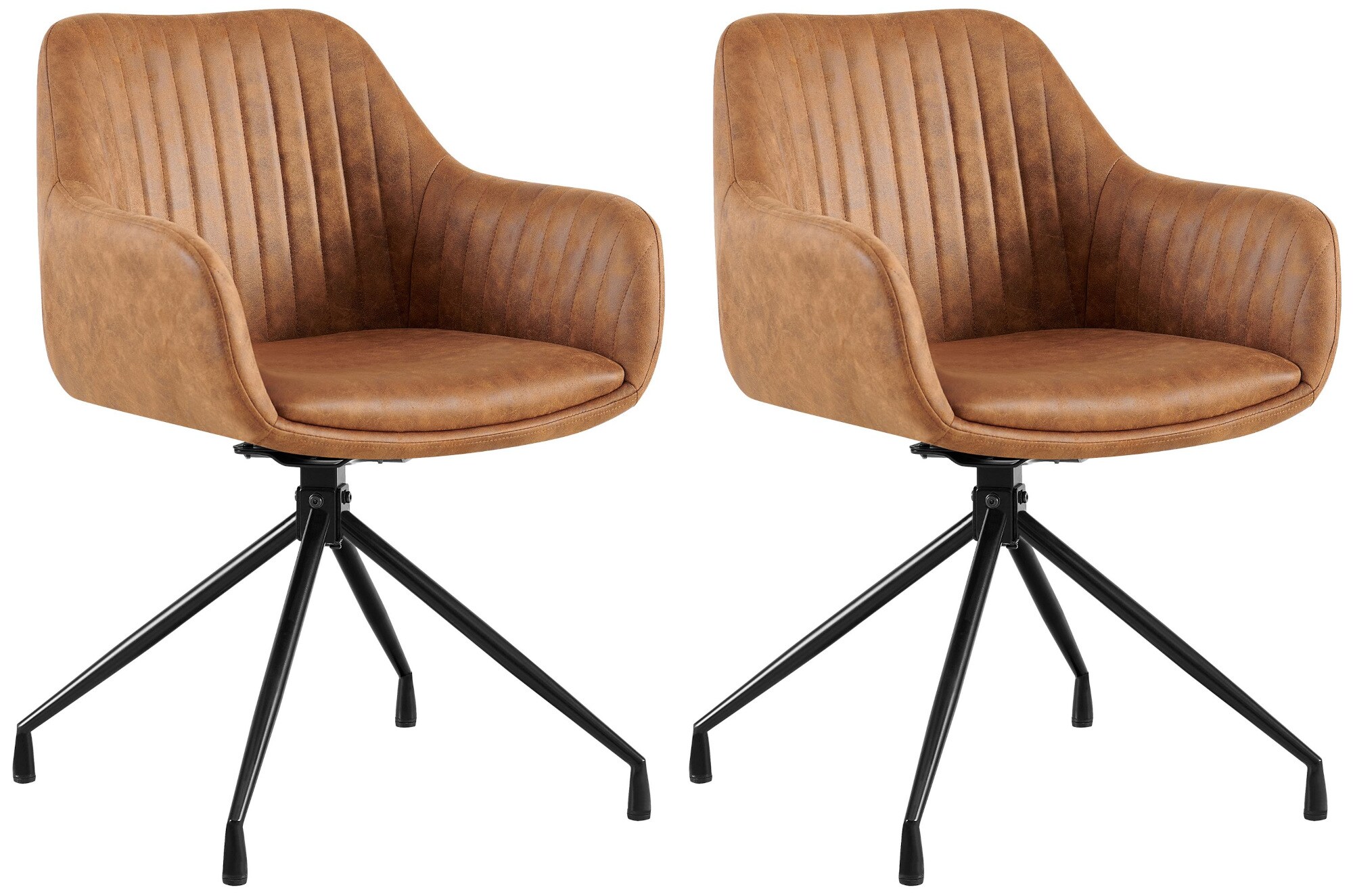 CLP 2er Set Esszimmerstuhl Welby I Drehbarer Sessel bis 150 kg belastbar I Schwenkbarer Polster-Stuhl 