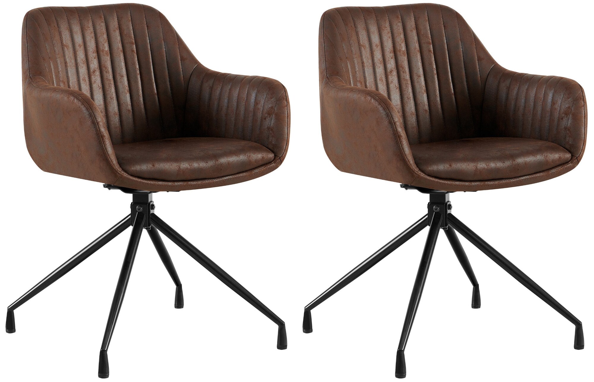 CLP 2er Set Esszimmerstuhl Welby I Drehbarer Sessel bis 150 kg belastbar I Schwenkbarer Polster-Stuhl 