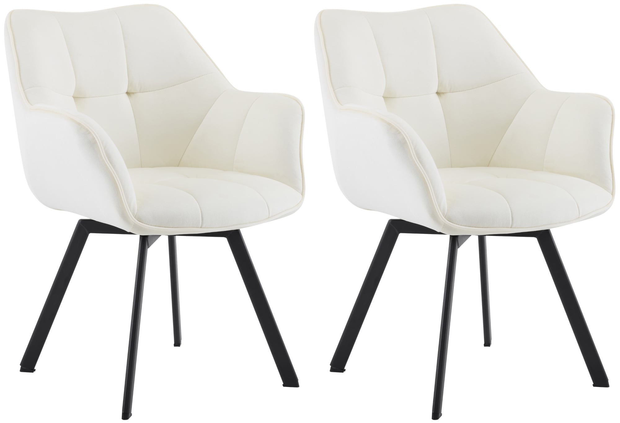 CLP 2er Set Esszimmerstuhl Jordi aus Samt | Drehbarer Sessel f&uuml;r Wohn- und Essbereiche | Ergonomisches Design belastbar bis 150 kg 