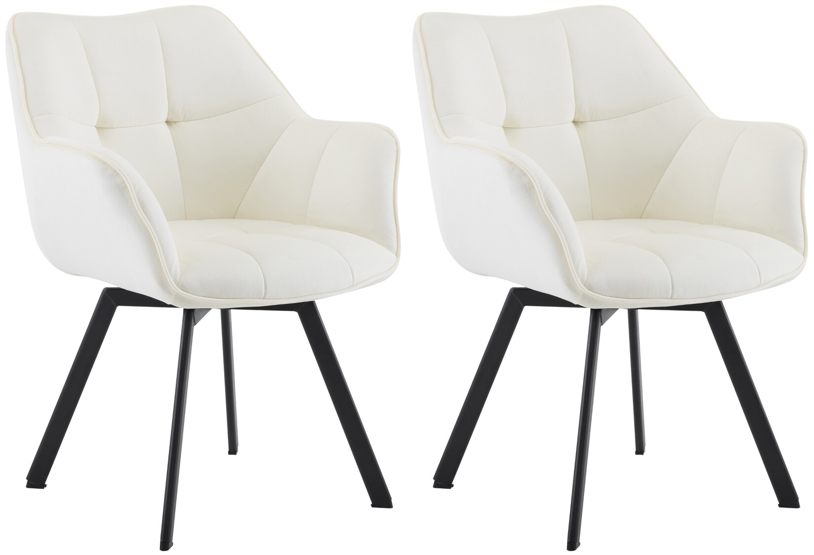 CLP 2er Set Esszimmerstuhl Jordi aus Samt Drehbarer Sessel für Wohn- und Essbereiche Ergonomisches Design belastbar bis 150 kg