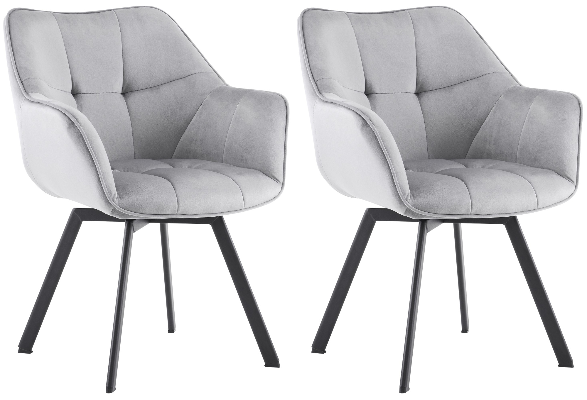 CLP 2er Set Esszimmerstuhl Jordi aus Samt | Drehbarer Sessel f&uuml;r Wohn- und Essbereiche | Ergonomisches Design belastbar bis 150 kg 