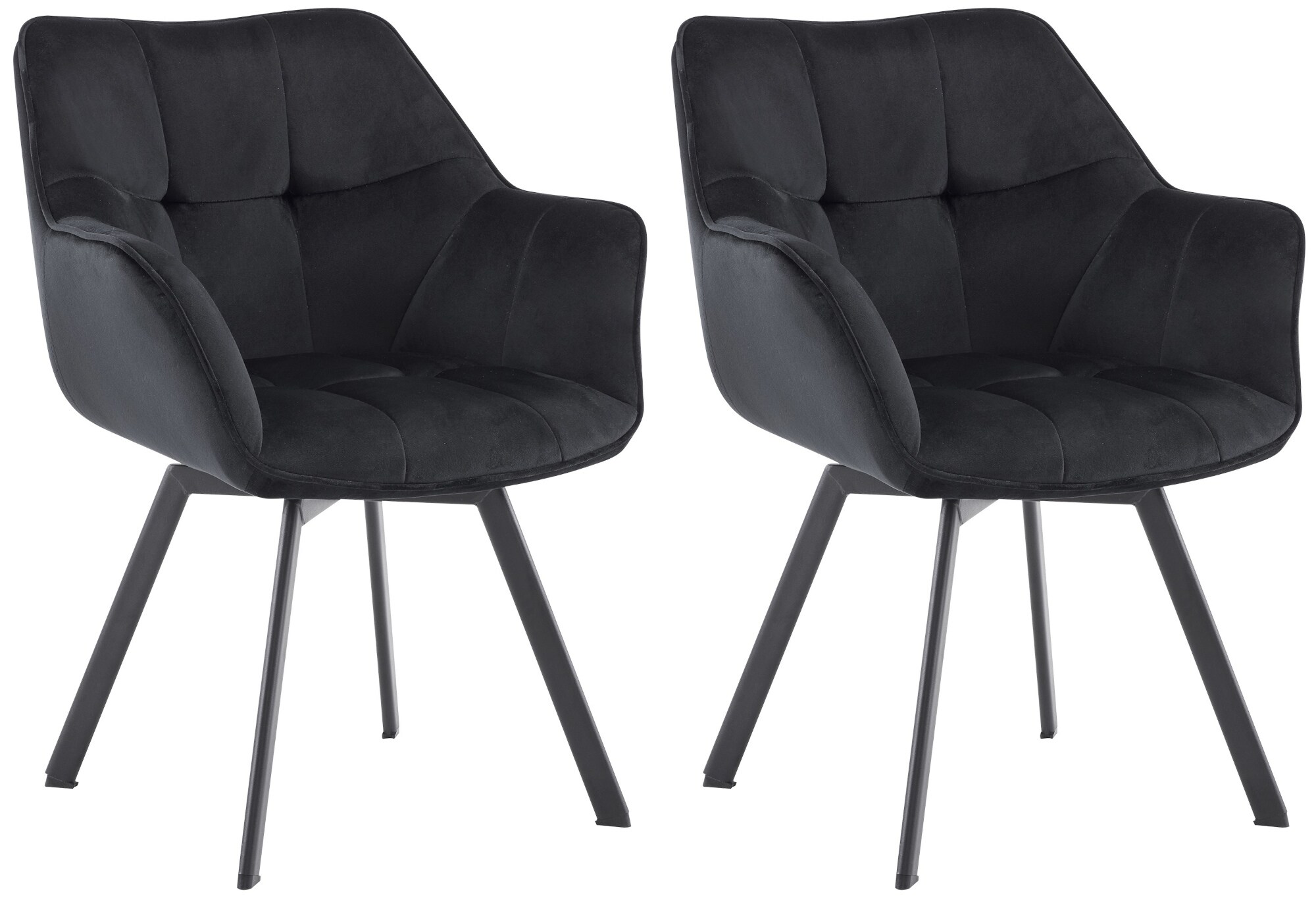 CLP 2er Set Esszimmerstuhl Jordi aus Samt | Drehbarer Sessel f&uuml;r Wohn- und Essbereiche | Ergonomisches Design belastbar bis 150 kg 