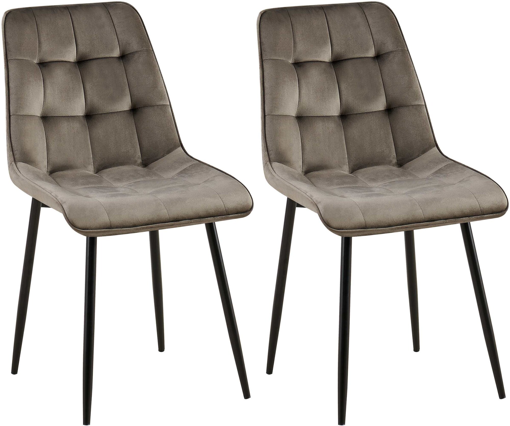 CLP 2er Set Esszimmerstuhl Gifford I Polsterstuhl mit Samtbezug I K&uuml;chenstuhl mit R&uuml;ckenlehne 