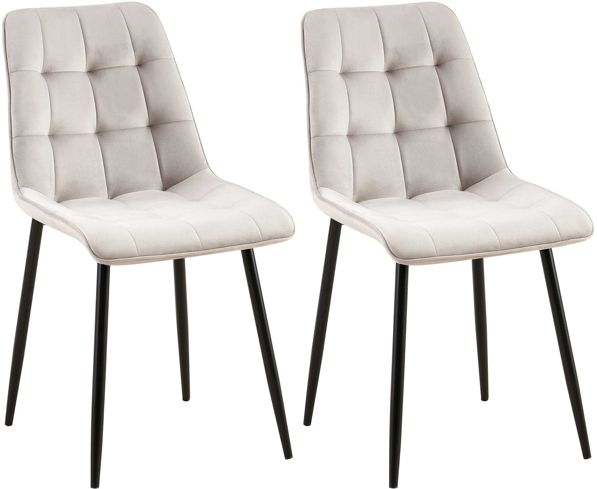 CLP 2er Set Esszimmerstuhl Gifford I Polsterstuhl mit Samtbezug I K&uuml;chenstuhl mit R&uuml;ckenlehne 